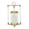 The Novogratz Gold Stainless Steel Decorative Candle Lantern with Acrylic Accents