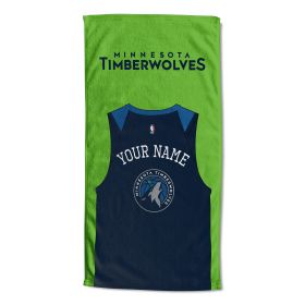 [Personalization Only] OFFICIAL NBA Jersey Personalized Beach Towel - Minnesota Timberwolves