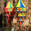 Colorful Nepal Southeast Asia Ethnic Style Cloth Lantern for New Year Festival Celebration